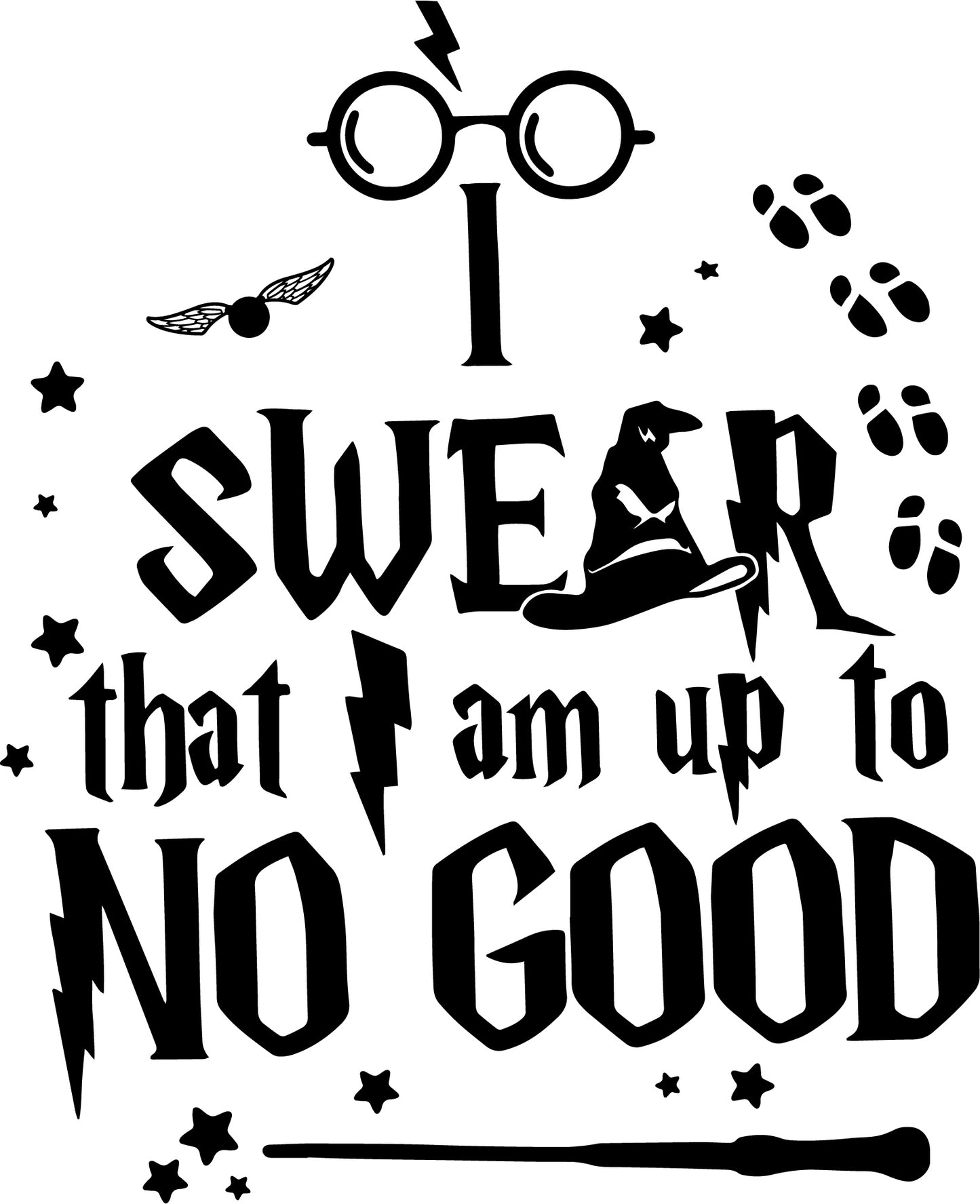 I Swear that i am up to no good, Solemnly Swear Svg, Magic Wand SVG, HP svg, Magic Wand Symbol svg, Fantasy wizard svg, Universal studio svg