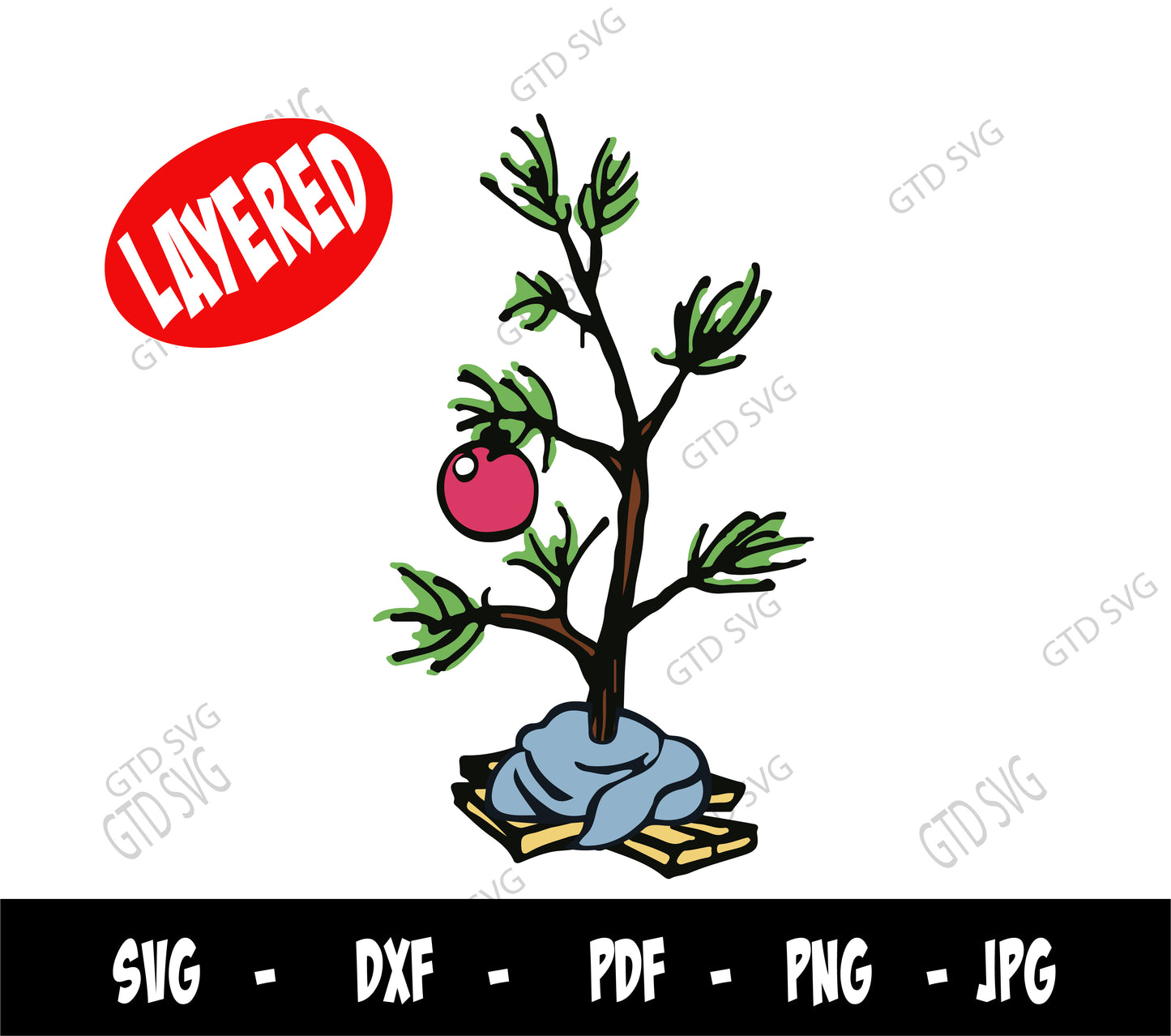 Charlie Brown Svg | A Charlie Brown Christmas Svg | Christmas Svg | Charlie Brown Christmas Tree Svg | Svg Files for Cricut | Charlie Brown Christmas tree with Blue Blanket Svg
