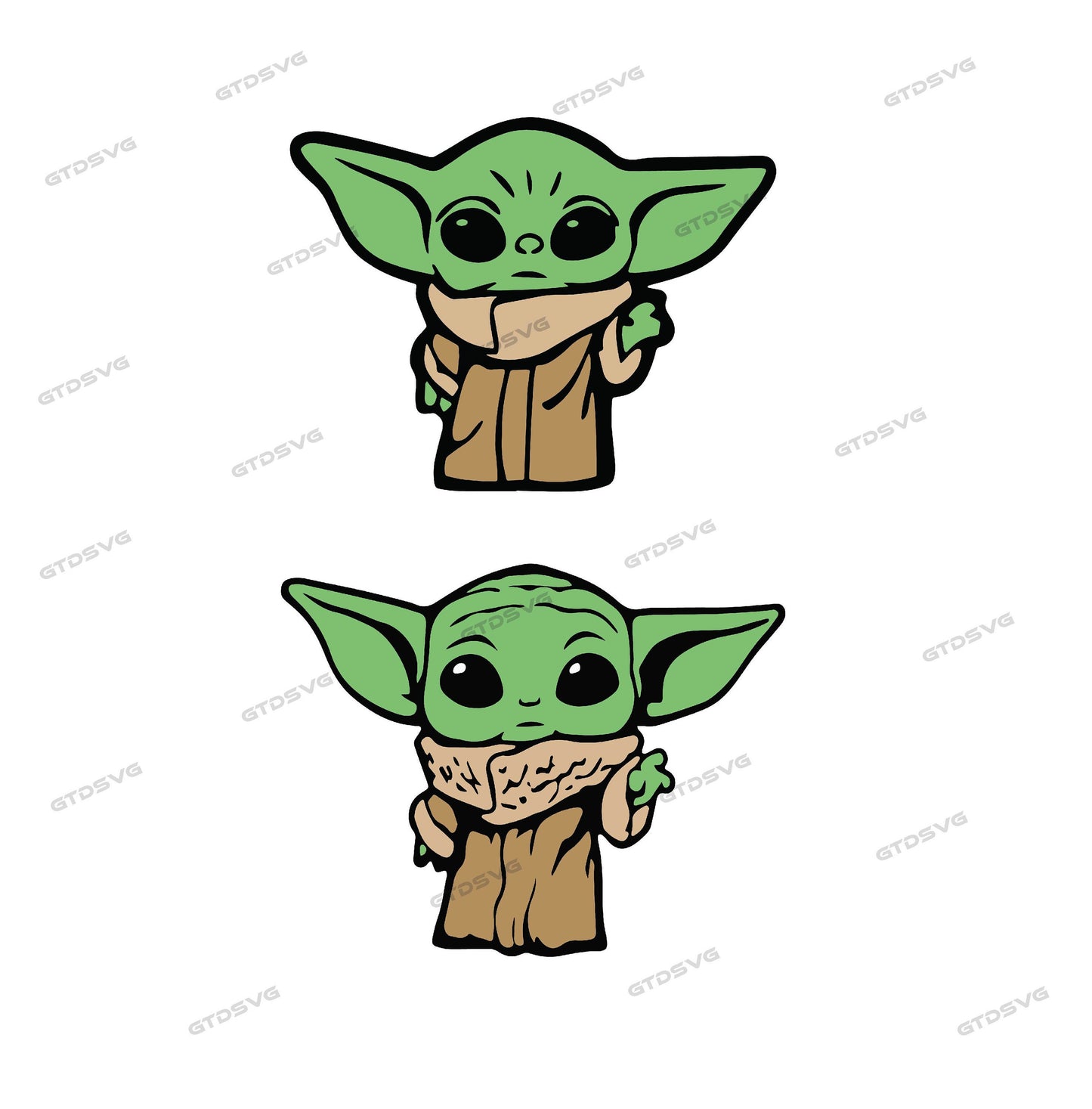 Baby Yoda SVG, Grogu, Star Wars Svg, Svg, Dxf, Png, Eps, Jpg,  Cricut file, Cut file, Printable file, silhouette, Vector, Clipart, 2 FILES