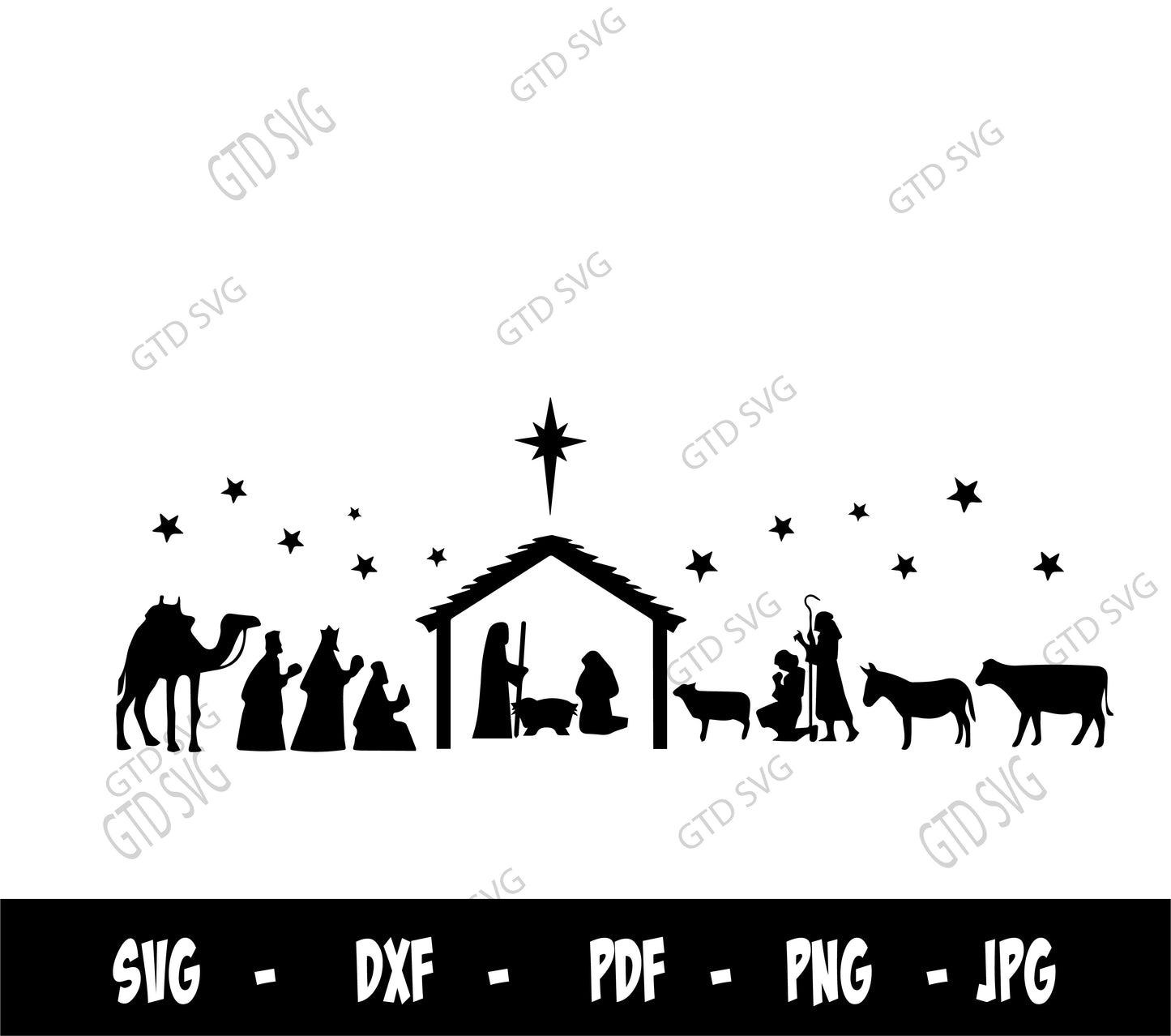 Nativity Scene SVG, Nativity SVG, Png, Dxf, pdf, Nativity Cricut , Nativity Scene Vinyl